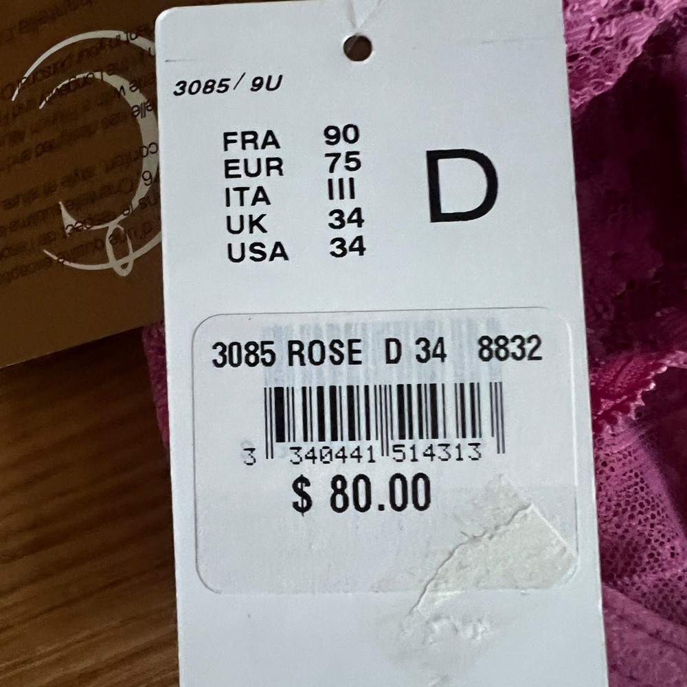 CHANTELLE RIVE GAUCHE LACE BRA & PANTY SET, SIZE 34D & SMALL, NWT. - Picture 6 of 11